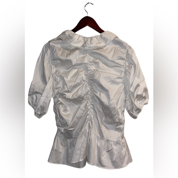 DANA BUCHMAN WHITE RUFFLE TOP - Picture 2 of 3